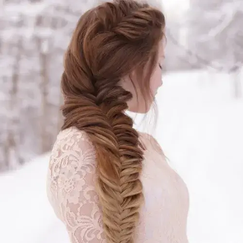 Fishtail Braid Over One Shoulder