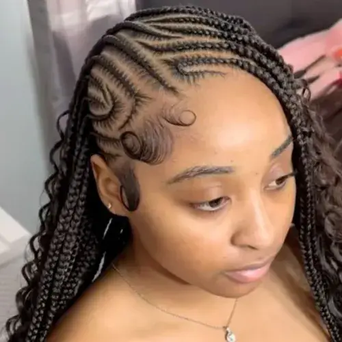 Fulani Braids With a Side Swoop