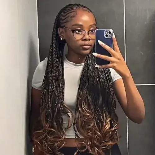 Fulani Braids With Goddess Locs Combination