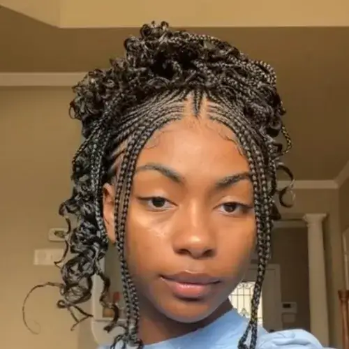 Half-Up Half-Down Fulani Braids