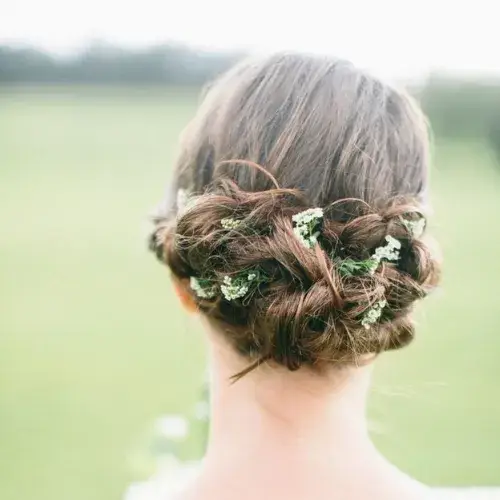 The Low Floral Updo