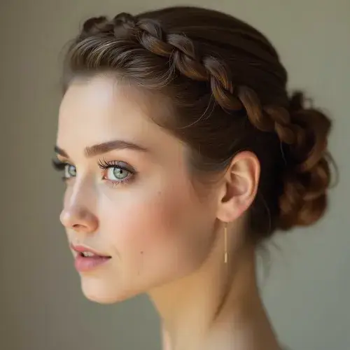 Braided Crown with Loose Tendrils