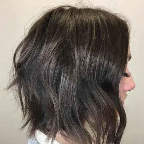 Choppy Lob for Messy Texture
