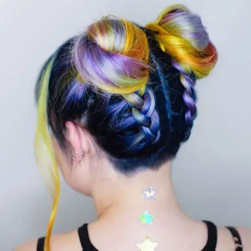 Colourful Space Buns
