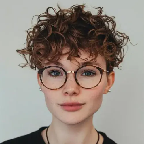 Curly Pixie + Oversized Glasses