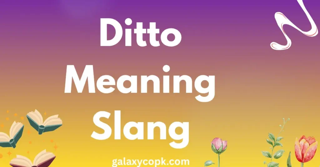 Ditto Meaning Slang