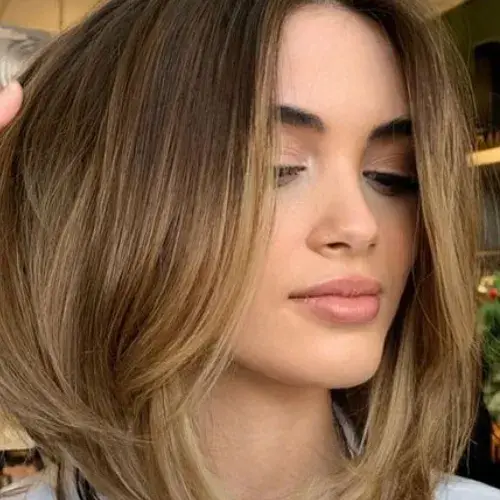 Lob with Curtain Bangs