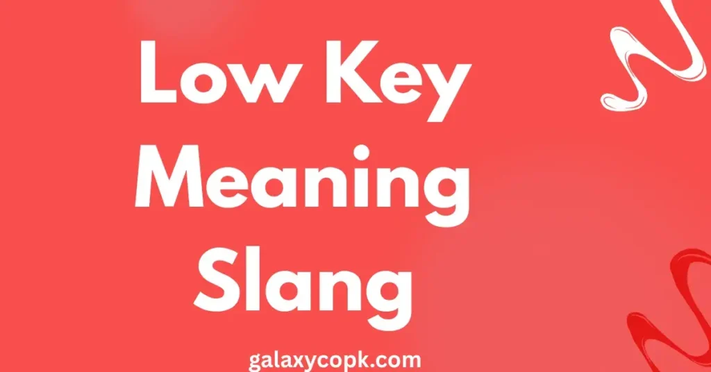 Low Key Meaning Slang
