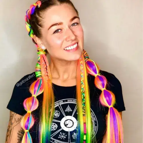 Multi-Coloured Bubble Braids