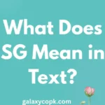 What Does SG Mean in Text?