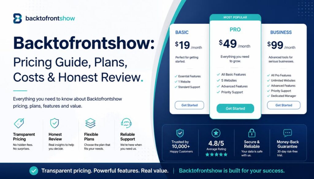 Backtofrontshow: Pricing Guide, Plans, Costs & Honest Review 1 Backtofrontshow