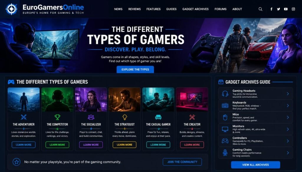 EuroGamersOnline The Different Types of Gamers & Gadget Archives Guide 1 EuroGamersOnline