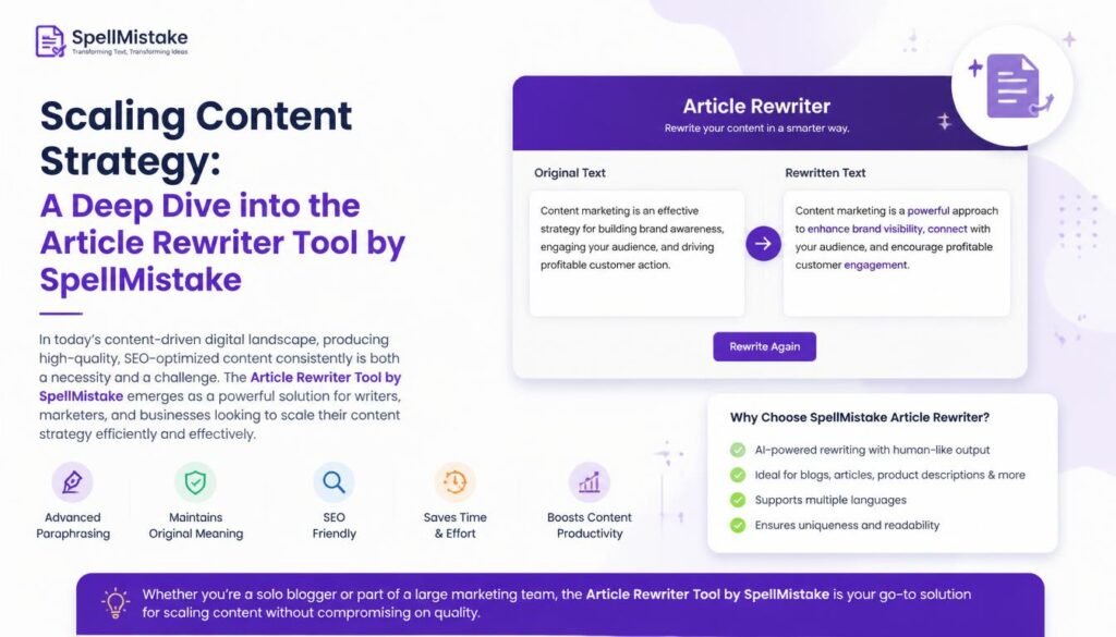 Scaling Content Strategy: A Deep Dive into the Article Rewriter Tool by SpellMistake 1 Scaling Content Strategy