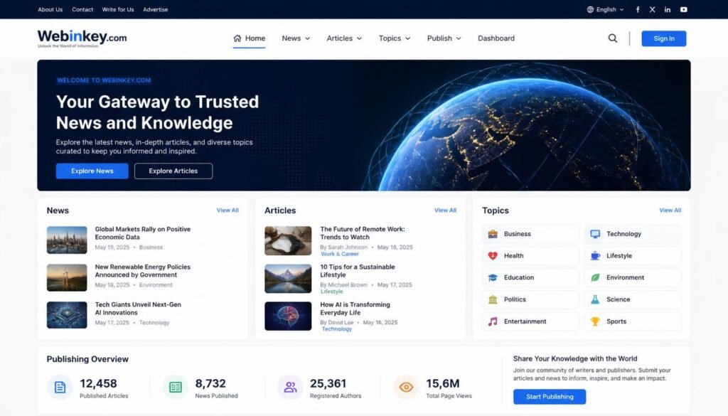 Webinkey.com: News, Articles, Topics, and Publishing Overview 1 Webinkey
